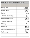 Shiitake Mushroom Ramen with Soup Stock Nature's Glory 88g - Nutritional Information