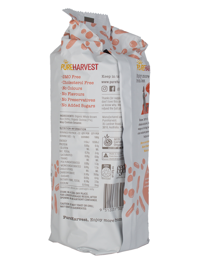 Quinoa Thin Rice Cakes Organic Pureharvest 150g(BB: December 04, 2025)