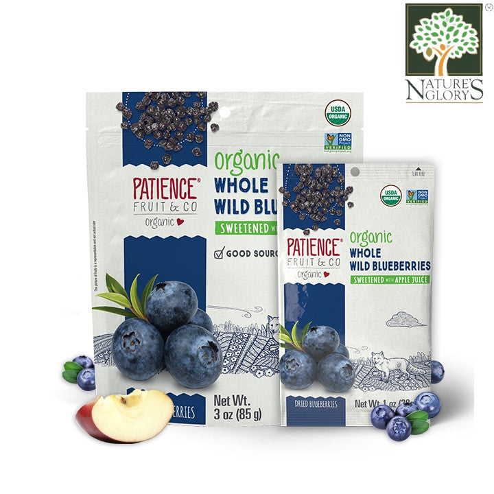Organic Whole Dried Wild Blueberries Patience Fruit & Co. 85g (BB: Feb 02,2025)