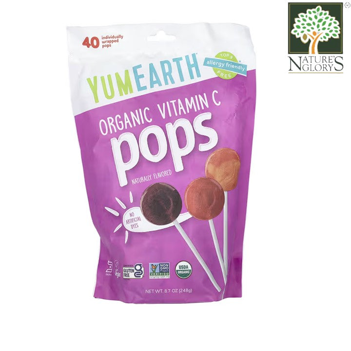 Yummy Earth Organic Vitamin C Lollipops 40+ 245g (BB: May 14,2026)