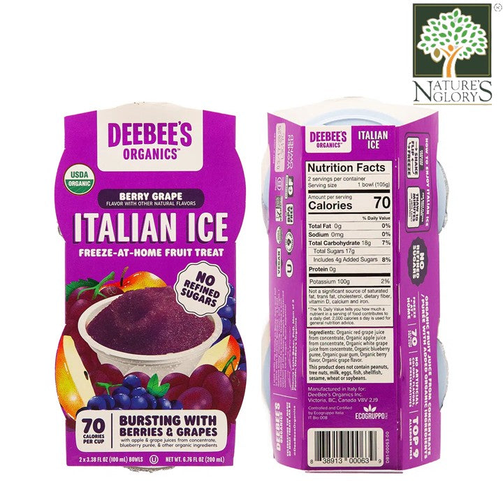 Deebee's Organics Italian Ice Berry Grape 100mL (BB: March 17,2025)