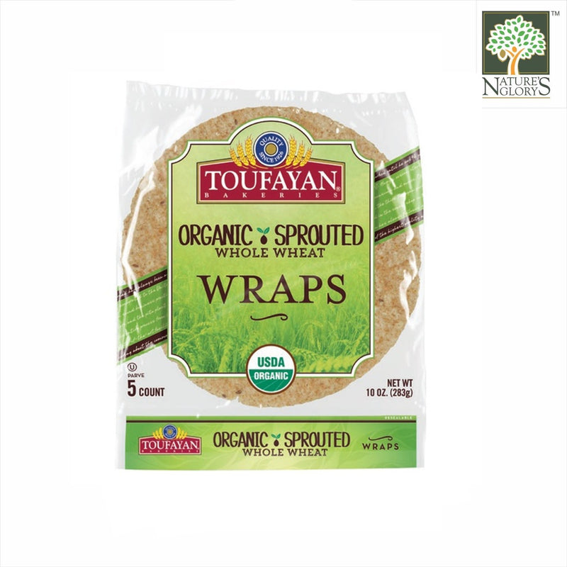 Organic Sprouted Whole Wheat Wraps Toufayan 9" 5 count 283g(BB: March 22,2024)