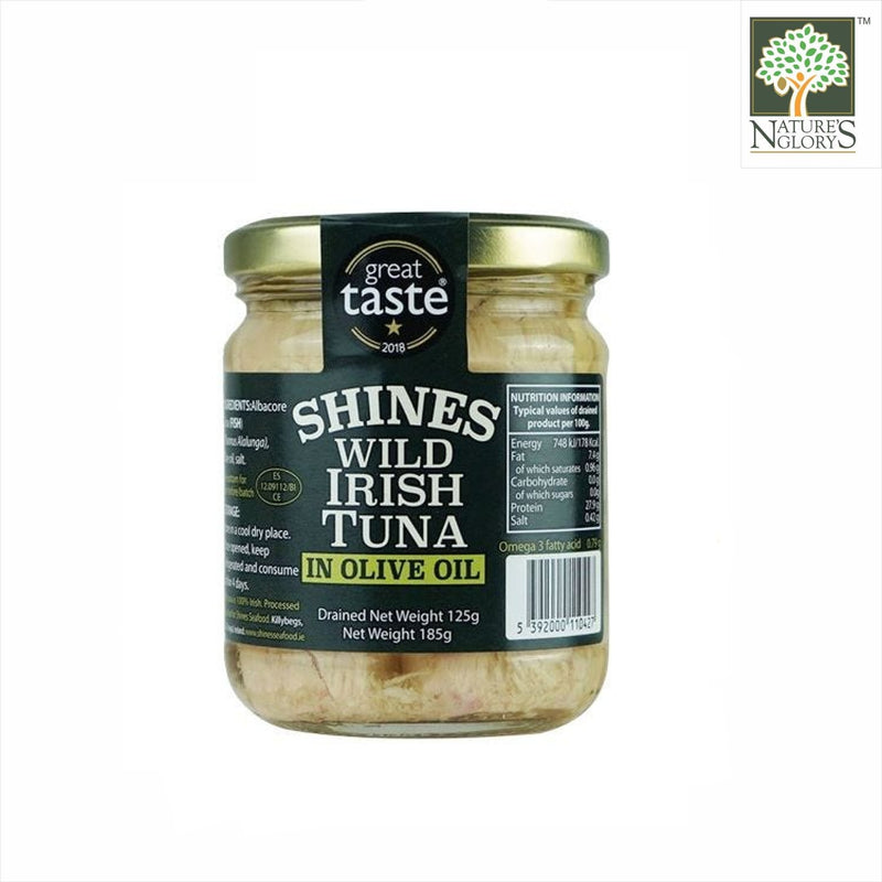 Shines Wild Irish Tuna in Olive Oil Jar 185g(BB: Jan 2027)