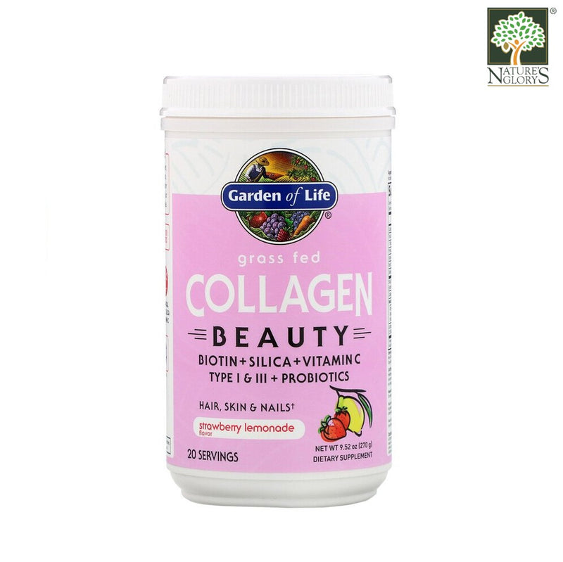 Garden of Life Grass Fed Collagen Beauty Strawberry Lemonade Powder 270g