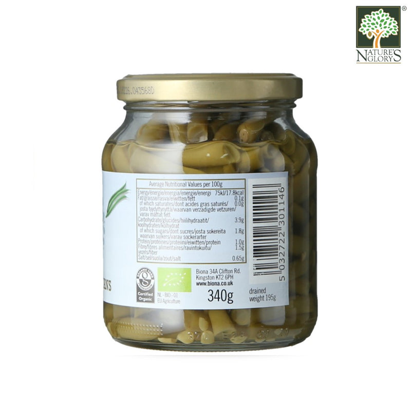 French Beans Biona Organic 340g - Back View