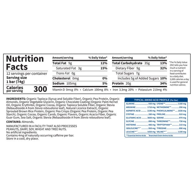 Sport Organic Plant-Based Protein Bar Chocolate Fudge 74g