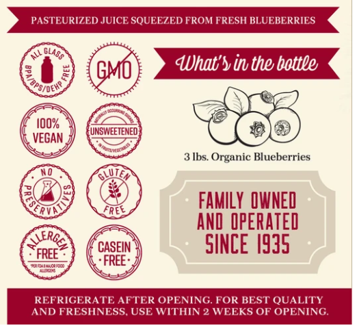 Organic Pure Blueberry Lakewood Juice 946 mL(BB: