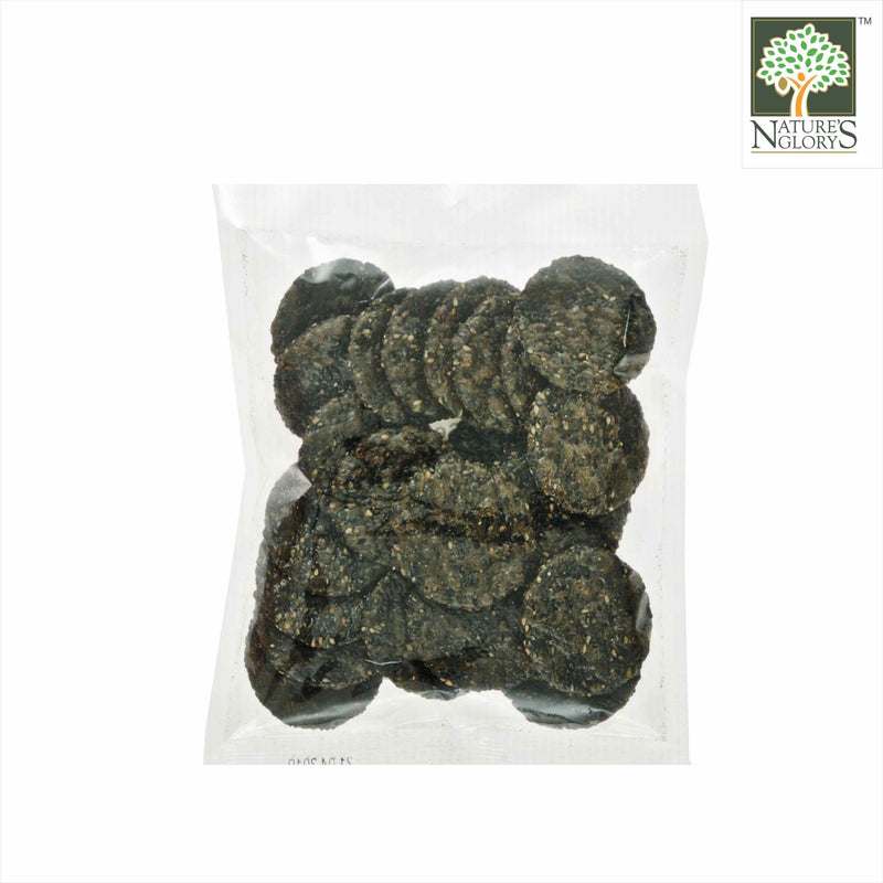 Brown Rice Cracker Black Sesame Nature's Glory 75g - Back View