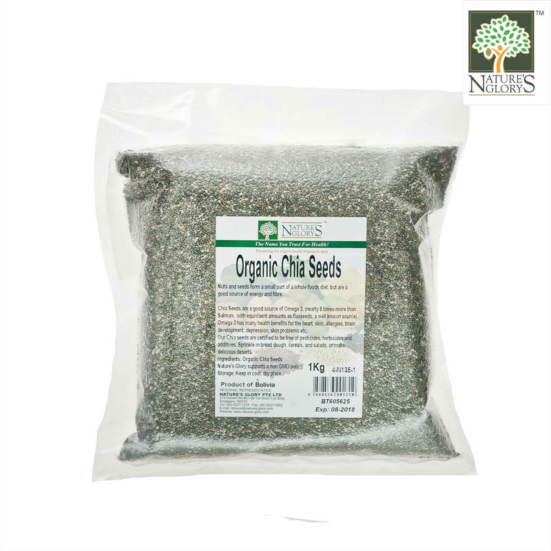Chia Seeds Nature's Glory Organic 1kg (Best before: Approx. 1 year)