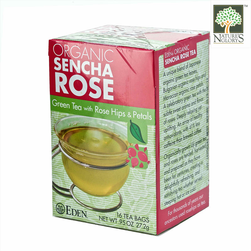 Sencha Rose Green Tea Eden Organic 16 tea bags 