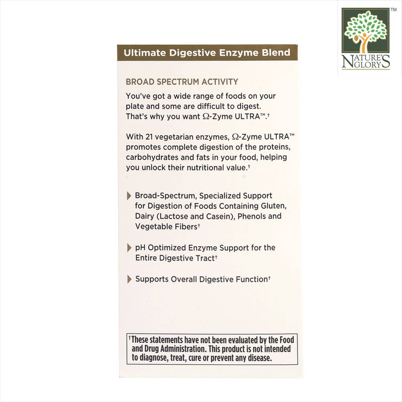 Garden of Life Ω-Zyme Ultra Digestive Enzyme Blend 180 Caps Box Cover - Product Description View 1