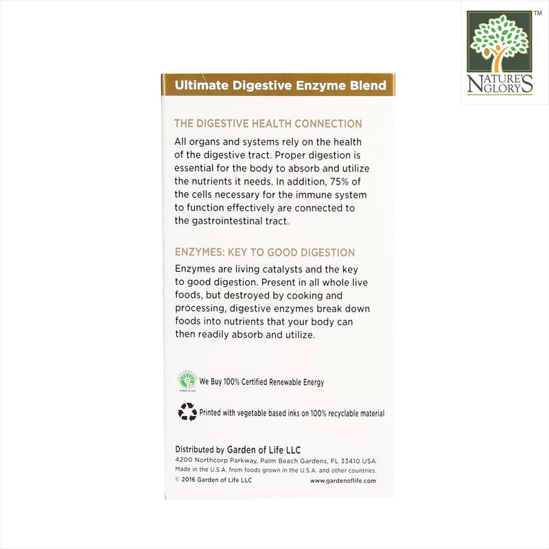 Garden of Life Ω-Zyme Ultra Digestive Enzyme Blend 180 Caps Box Cover - Product Descripton View 2