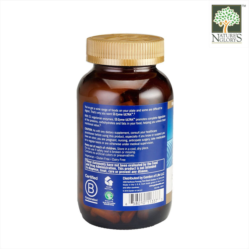 Garden of Life Ω-Zyme Ultra Digestive Enzyme Blend 180 Caps - Product Descripton View 2