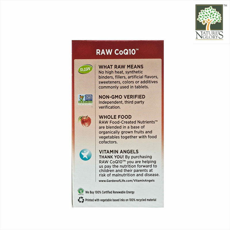 Garden of Life Vitamin Code Raw CoQ10 (200 mg) 60 Vegan Caps Box Cover- Product Description View 2