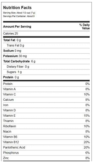 Superfood Puffs - Kale & Spinach Happy BABY Organic 60g - Nutrition Facts