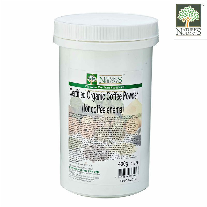 Certified Organic Coffee Powder for Coffee Enema, Nature's Glory 400g