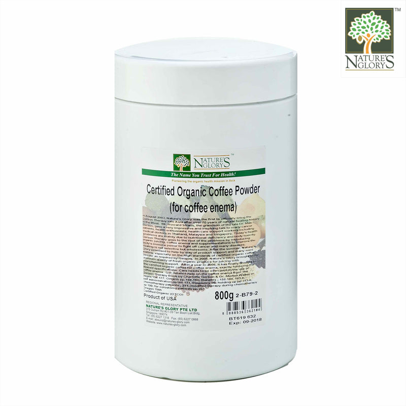 Certified Organic Coffee Powder for Coffee Enema, Nature's Glory 800g