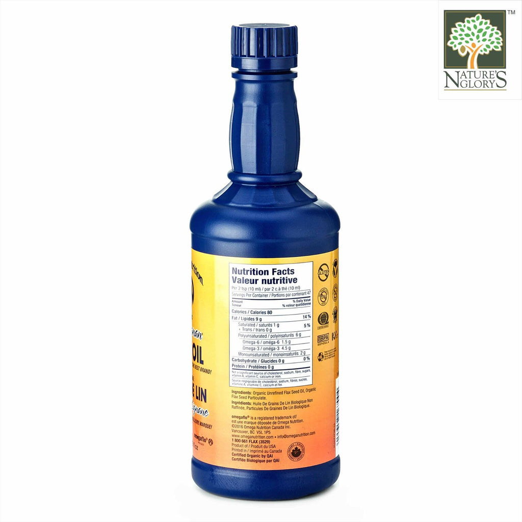 Omega Nutrition HiLignan Flax Oil 473ml Organic Nature's Glory Singapore