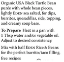 Refried Black Beans Eden Organic 454g - Content