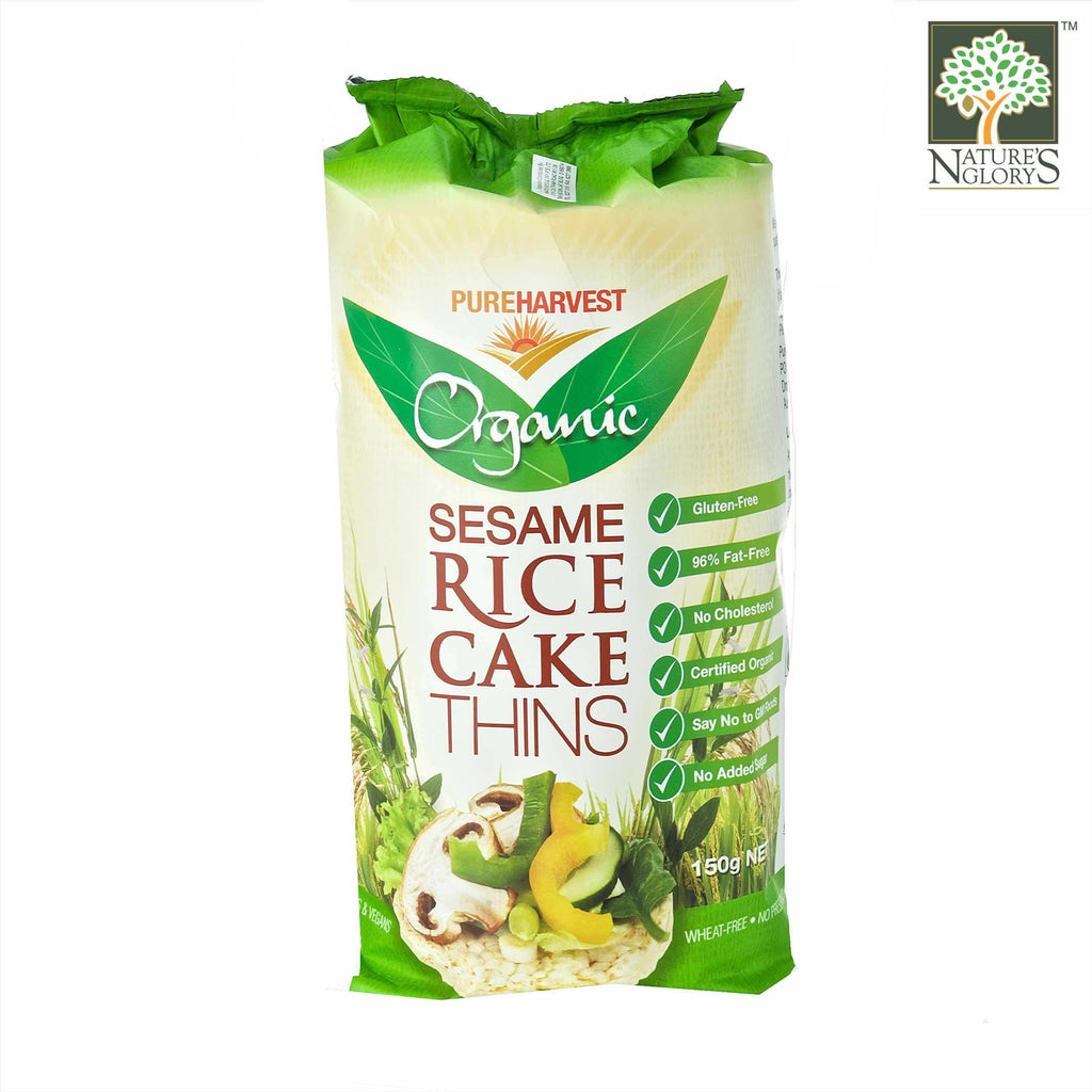 Sesame Rice Cake Thins PureHarvest 150g Organic - Nature's Glory Singapore