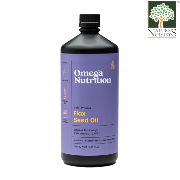 Flax Oil Omega Nutrition 237ml/946ml Organic (BB: 237ml-July 08,2025, 946ml-Jan 23,2026)