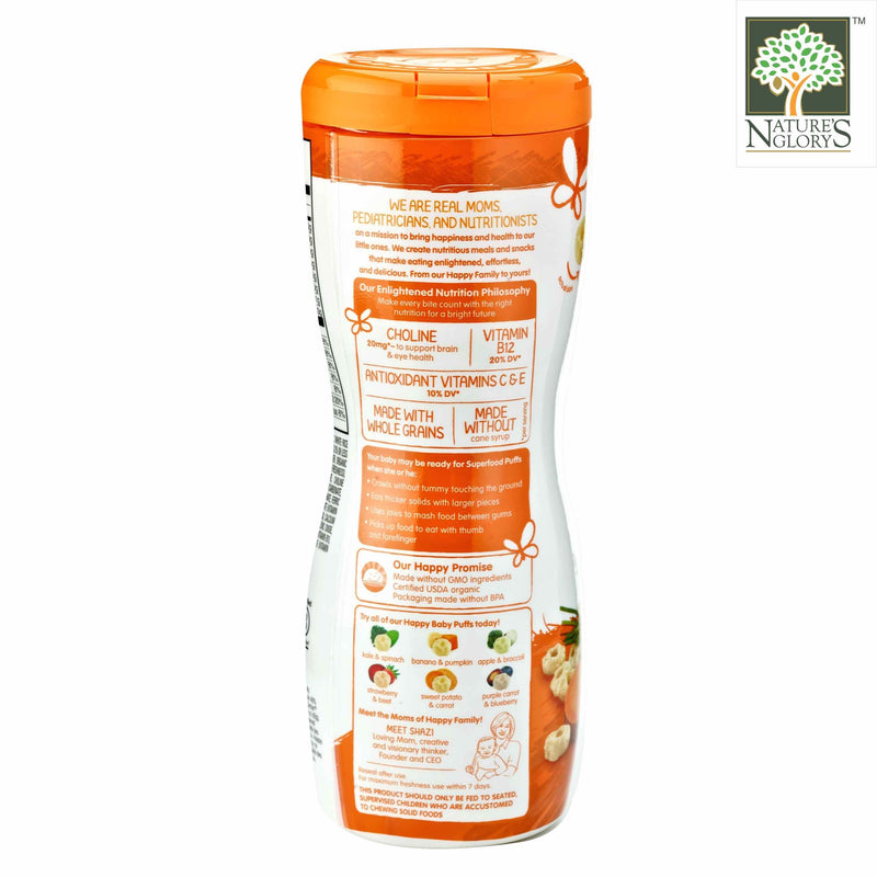 Superfood Puffs-Sweet Potato & Carrot Happy BABy Organic 60g - View 2