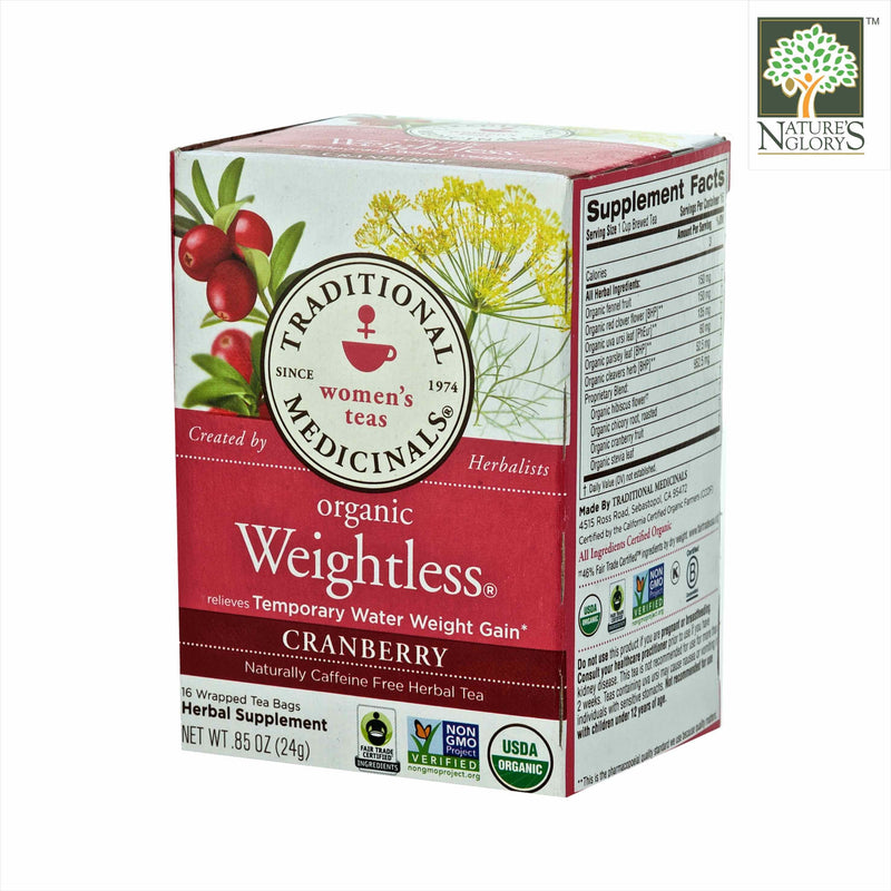 Organic Weightless Cranberry, Traditional Medicinals 16 Wrapped tea bags