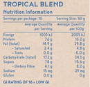 Tropical Blend (With Quinoa) Natural Muesli, Kuranda 500g - Nutrition Information