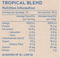 Tropical Blend (With Quinoa) Natural Muesli, Kuranda 500g - Nutrition Information