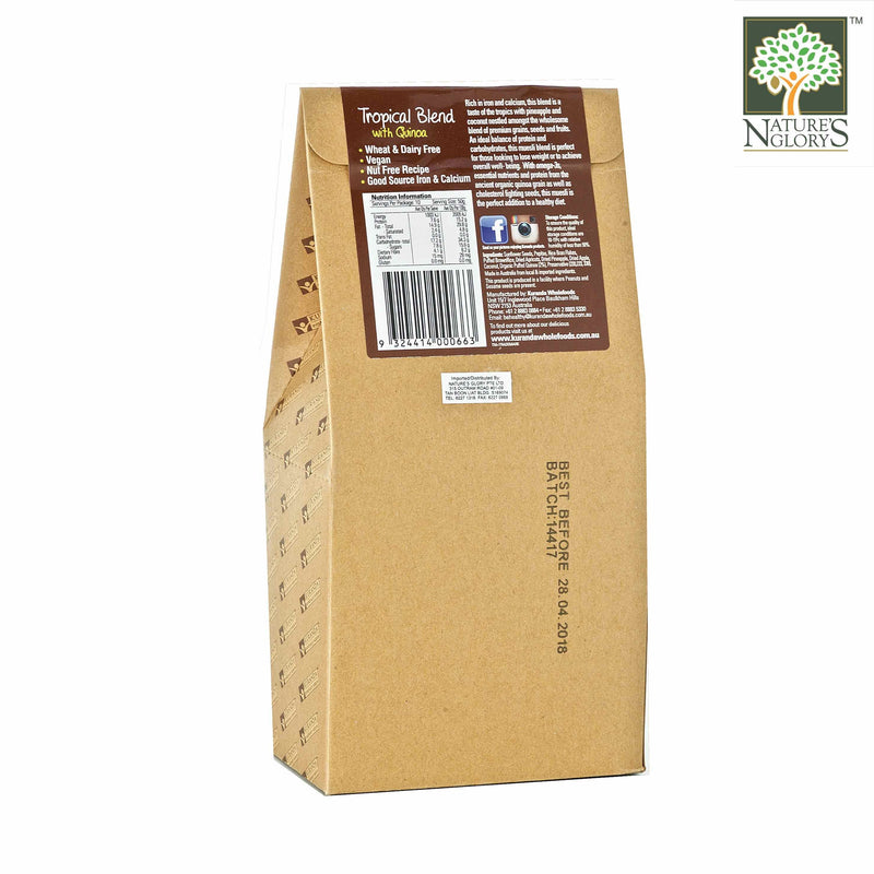 Tropical Blend (With Quinoa) Natural Muesli, Kuranda 500g - Back View