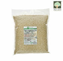 Nature's Glory Organic Fragrant Brown Rice 2kg in a transparent sealed bag with a Grade A long-grain rice product label.